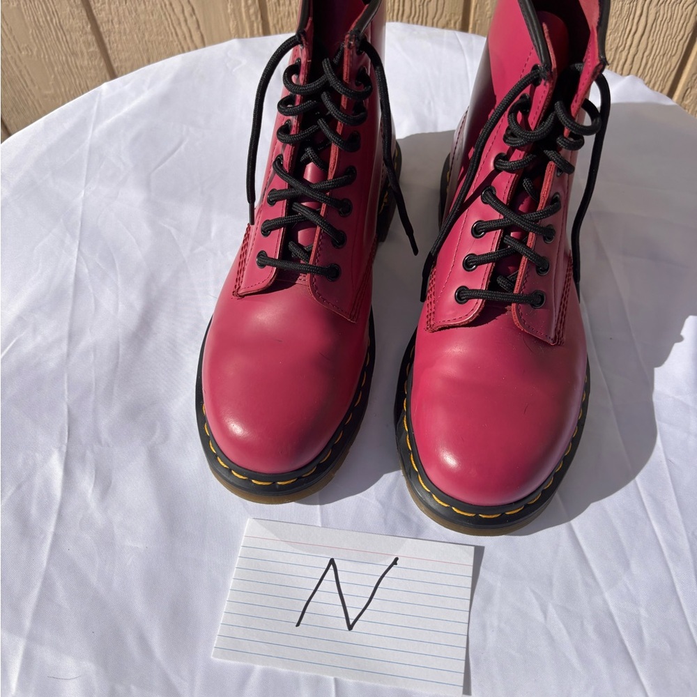 Dr. Martens 1460 Fuchsia and Pink smooth leather lace up boot - Picture 9 of 15